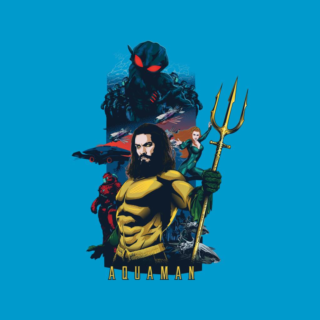 Aquaman Character Montage Poster Men's Sweatshirt-ALL + EVERY