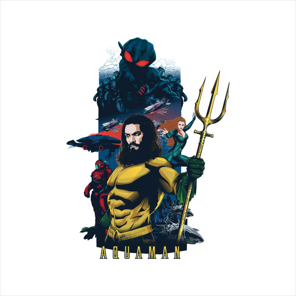 Aquaman Character Montage Poster Men's T-Shirt-ALL + EVERY