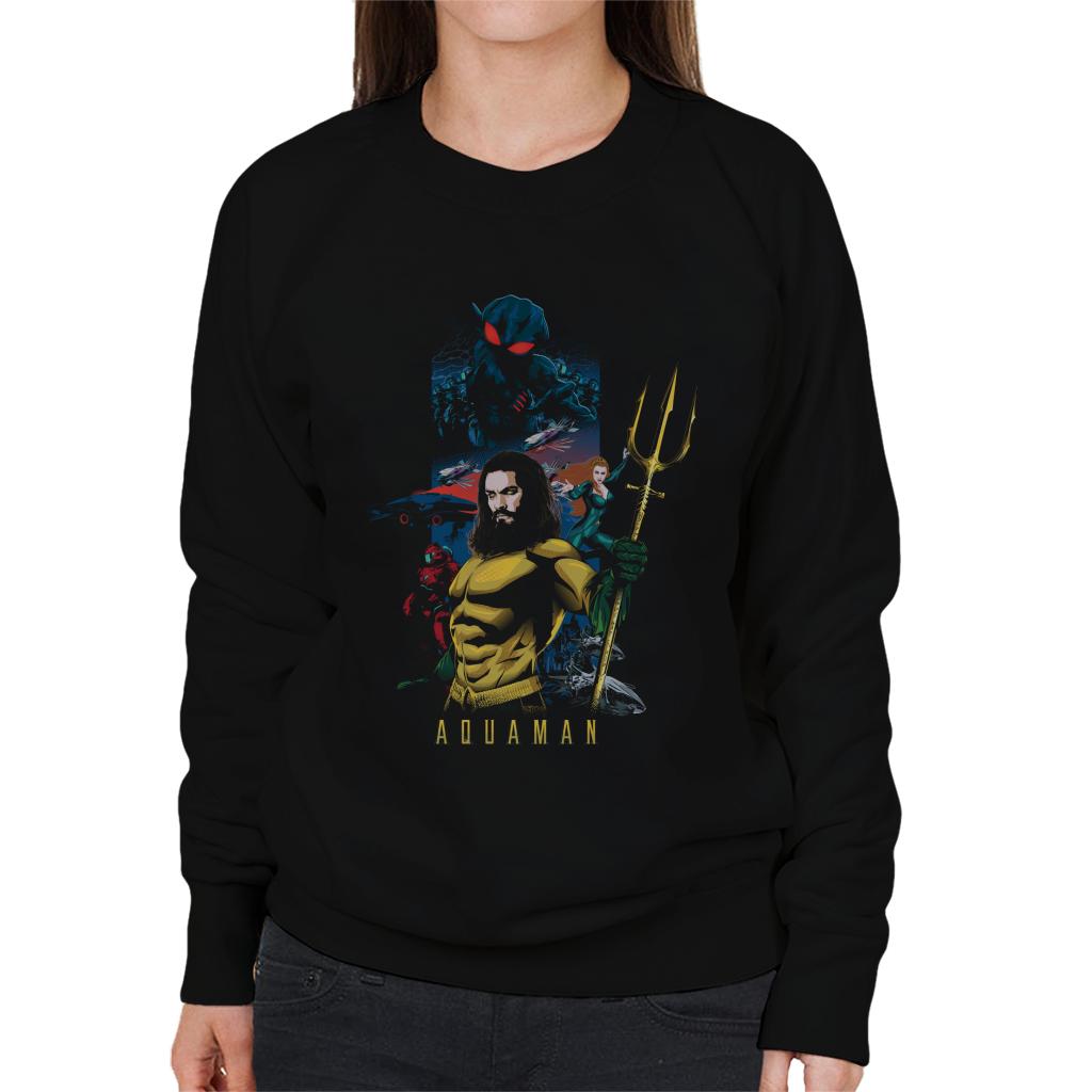 Aquaman Vs Black Manta Women's Sweatshirt-ALL + EVERY