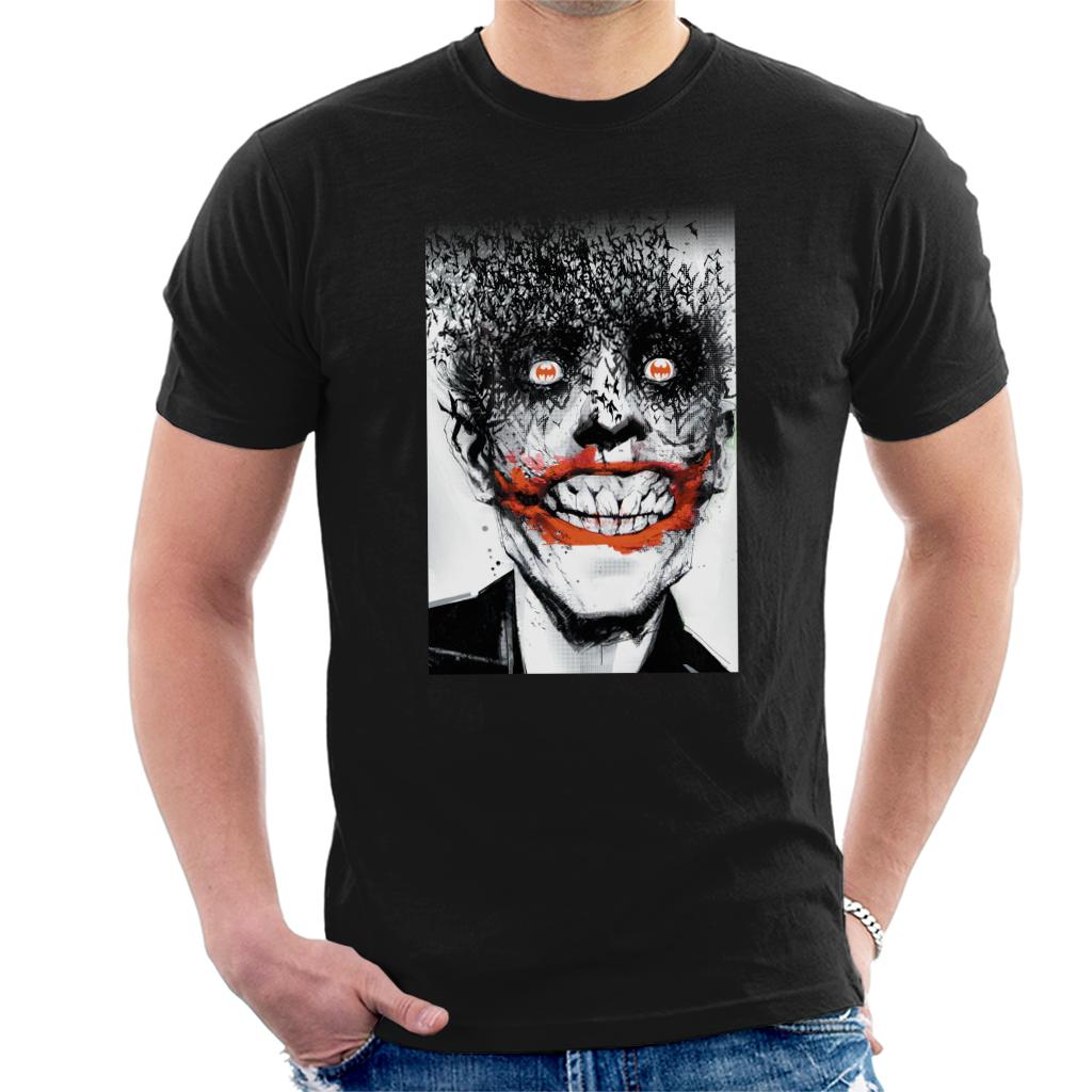 Batman Halloween Joker Face Made Of Bats Men's T-Shirt-ALL + EVERY