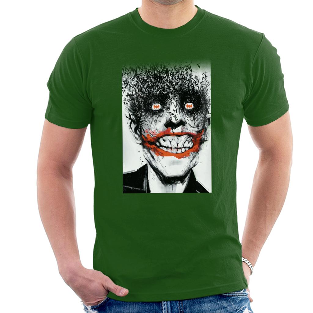 Batman Halloween Joker Face Made Of Bats Men's T-Shirt-ALL + EVERY