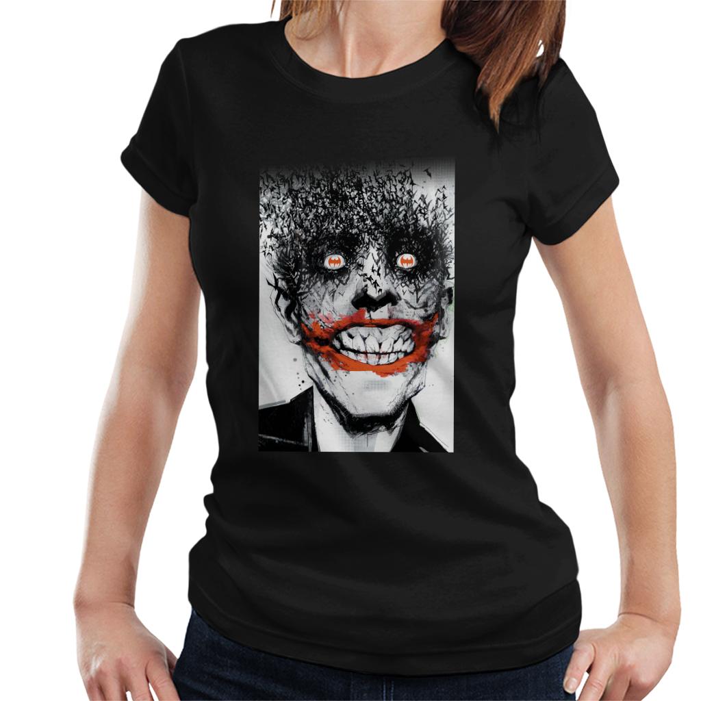 Batman Halloween Joker Face Made Of Bats Women's T-Shirt-ALL + EVERY