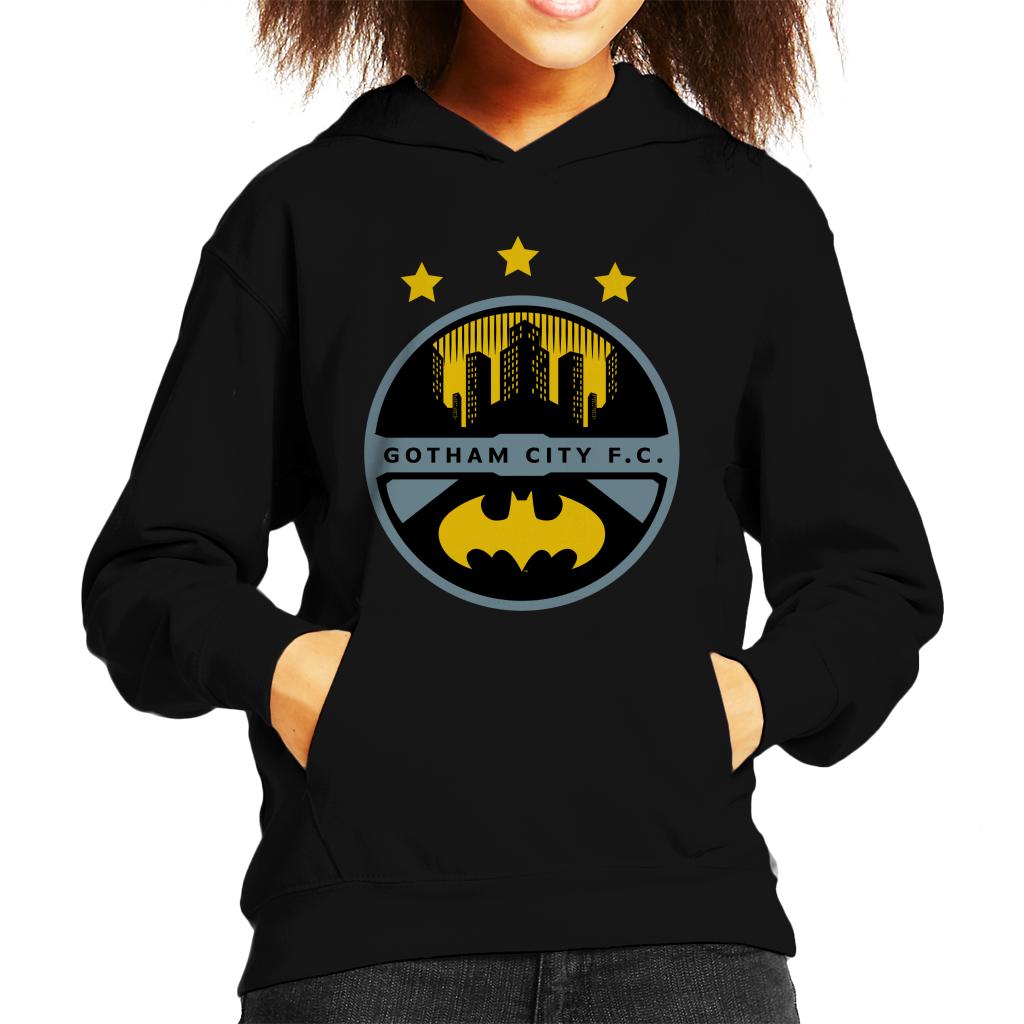 Batman Sports Gotham City FC Badge Kid's Hooded Sweatshirt-ALL + EVERY