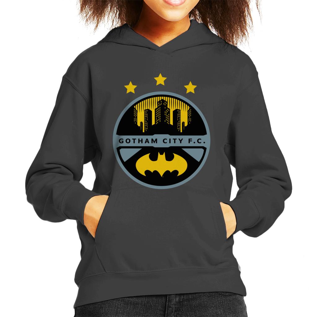 Batman Sports Gotham City FC Badge Kid's Hooded Sweatshirt-ALL + EVERY