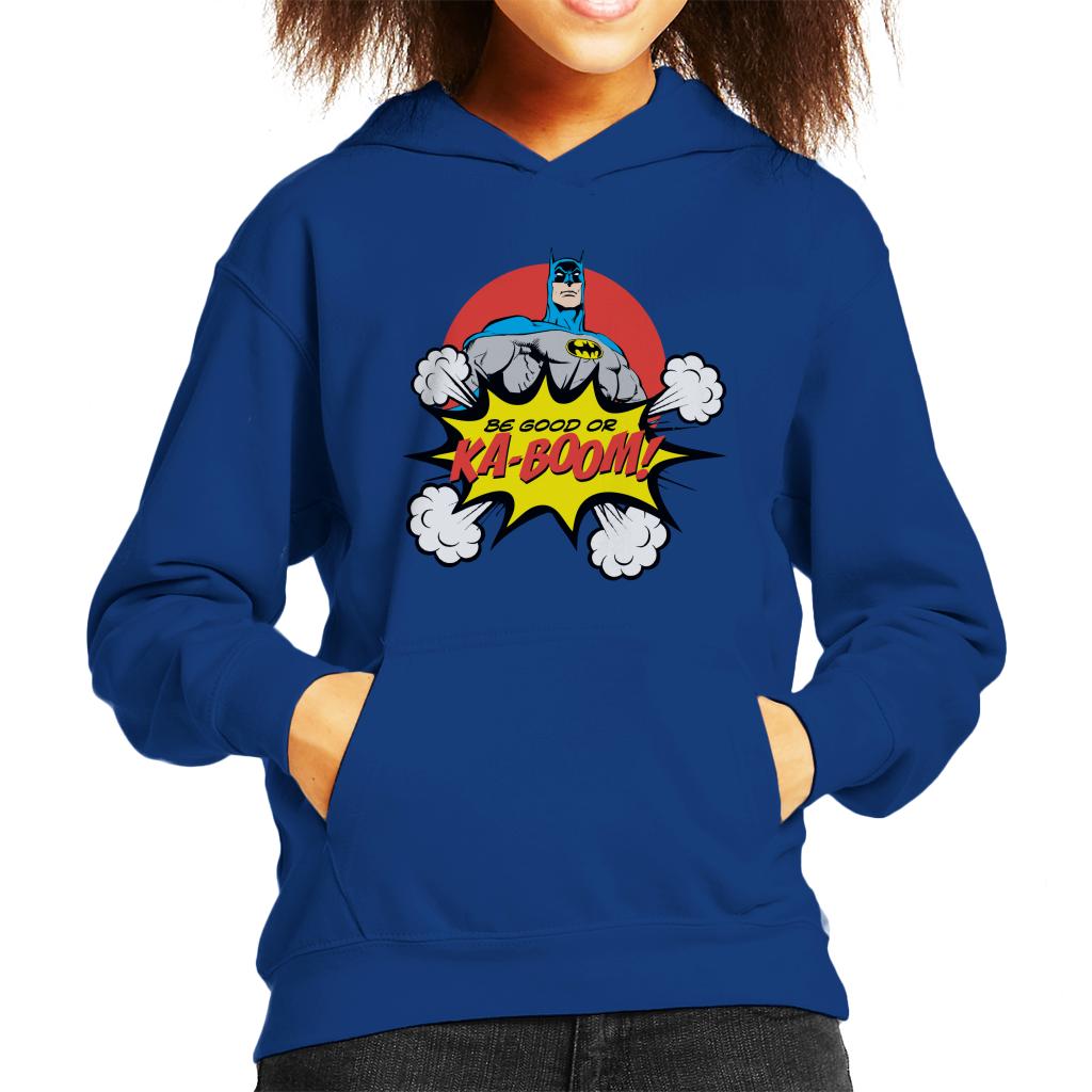 Batman Christmas Be Good Or Ka Boom Kid's Hooded Sweatshirt