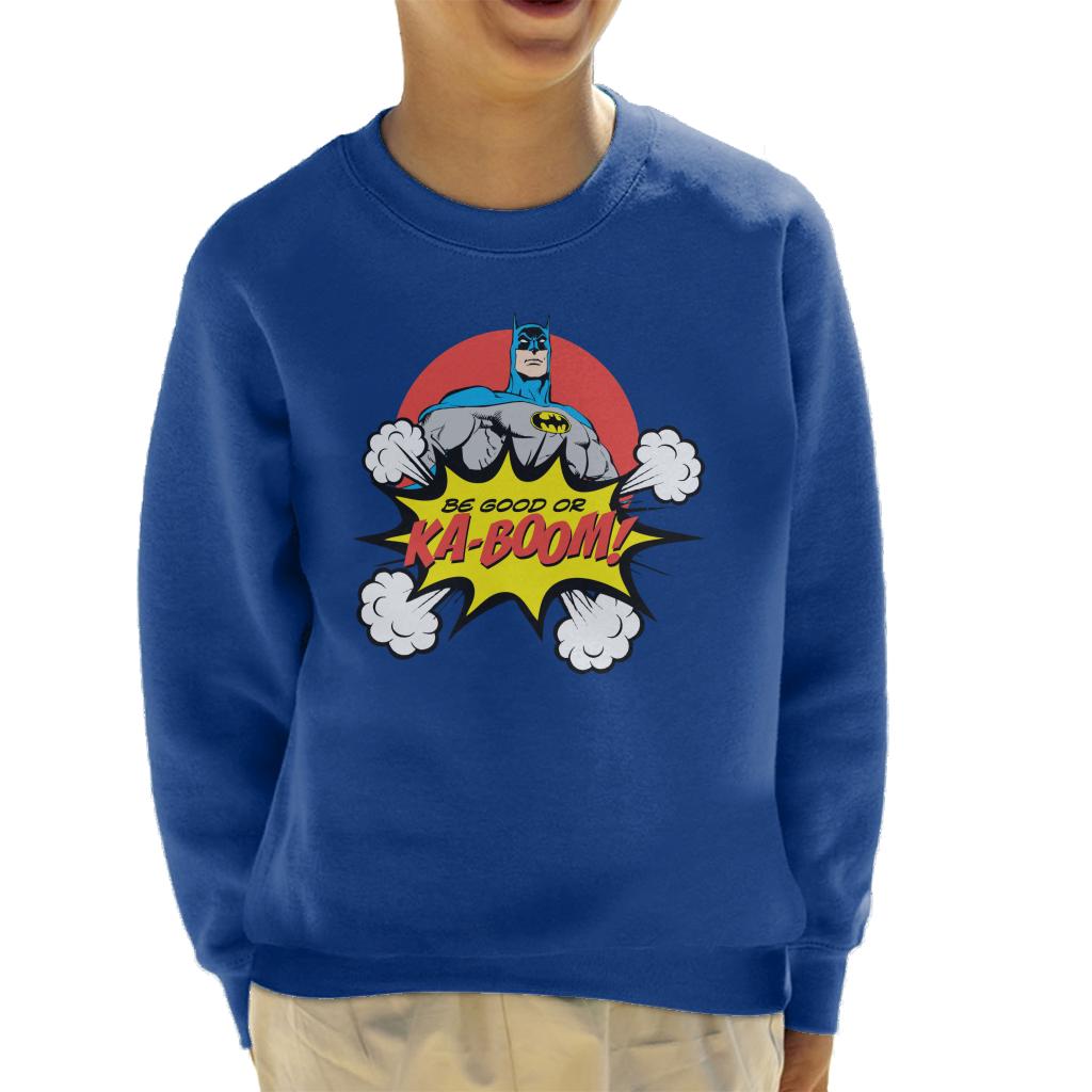 Batman Christmas Be Good Or Ka Boom Kid's Sweatshirt