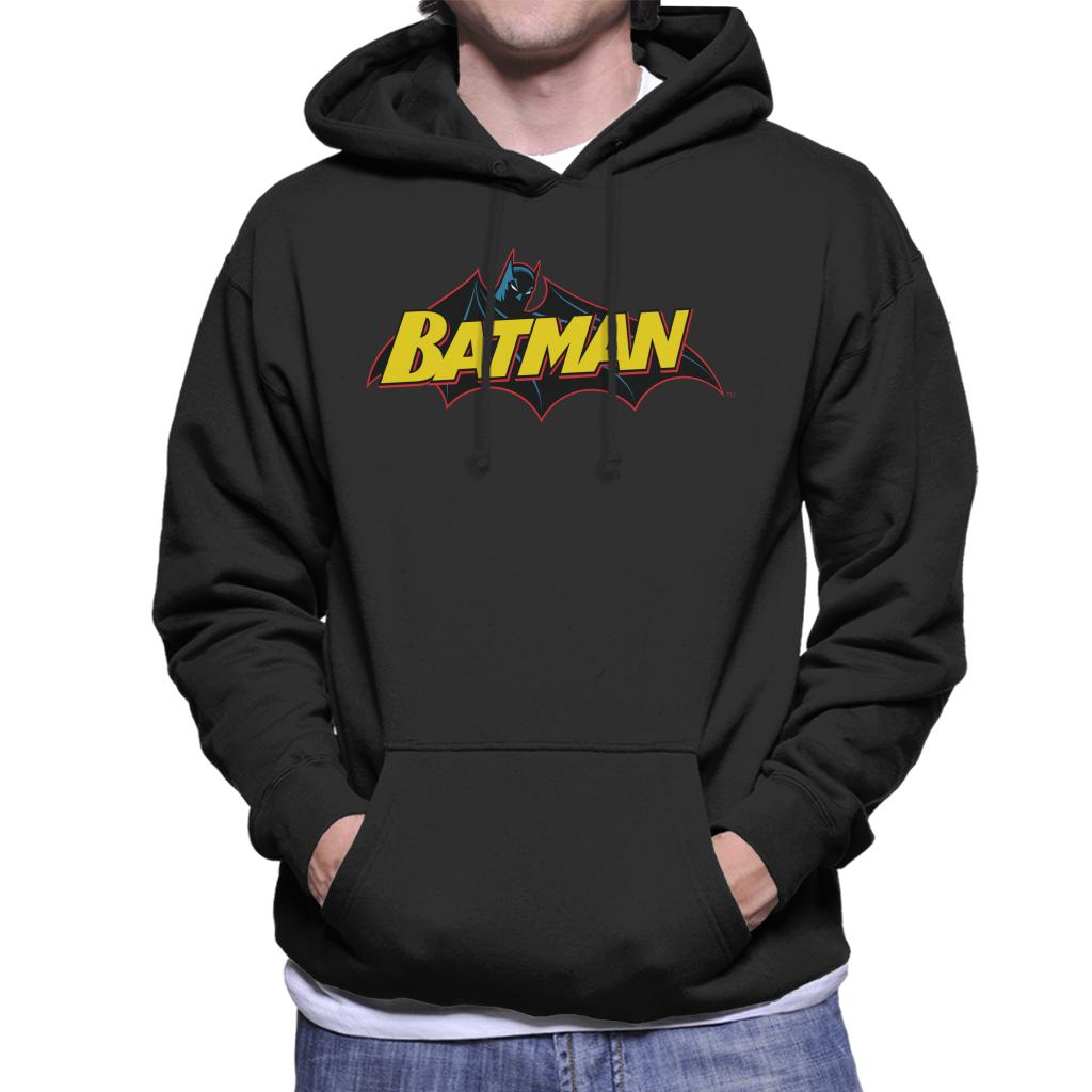 Batman Logo Red Outline Men's Hooded Sweatshirt