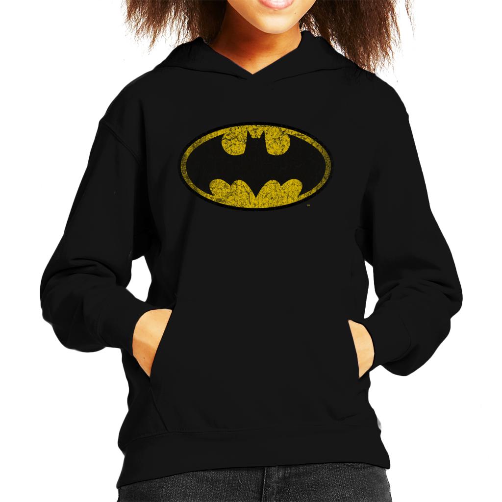 Batman Bat Symbol Faded Logo Kid's Hooded Sweatshirt