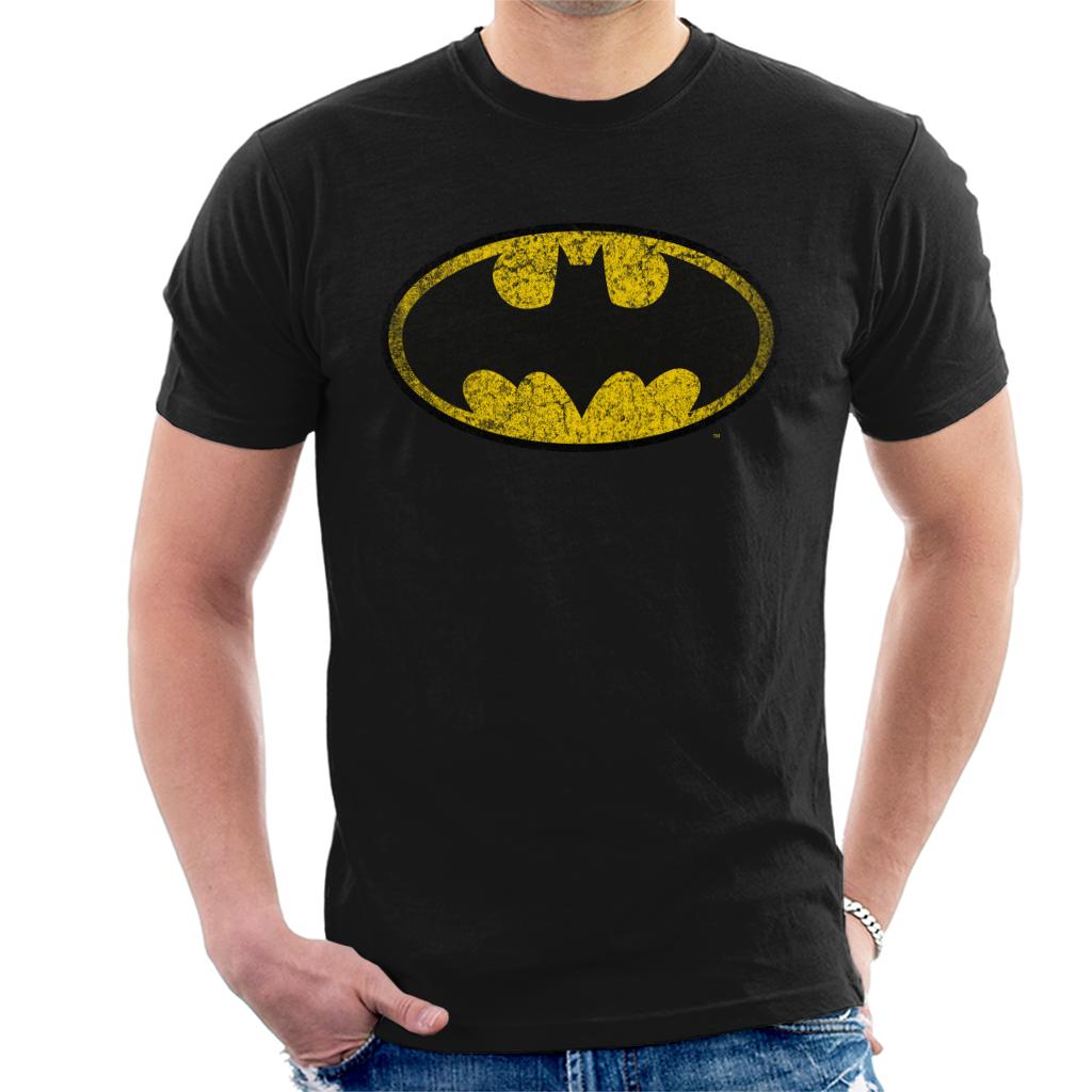 Batman Bat Symbol Faded Logo Men's T-Shirt