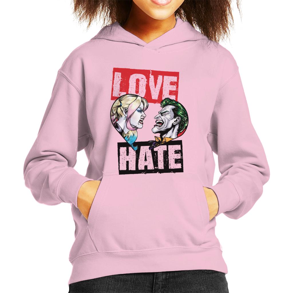 Batman Harley Quinn Vs The Joker Love Hate Kid's Hooded Sweatshirt-ALL + EVERY