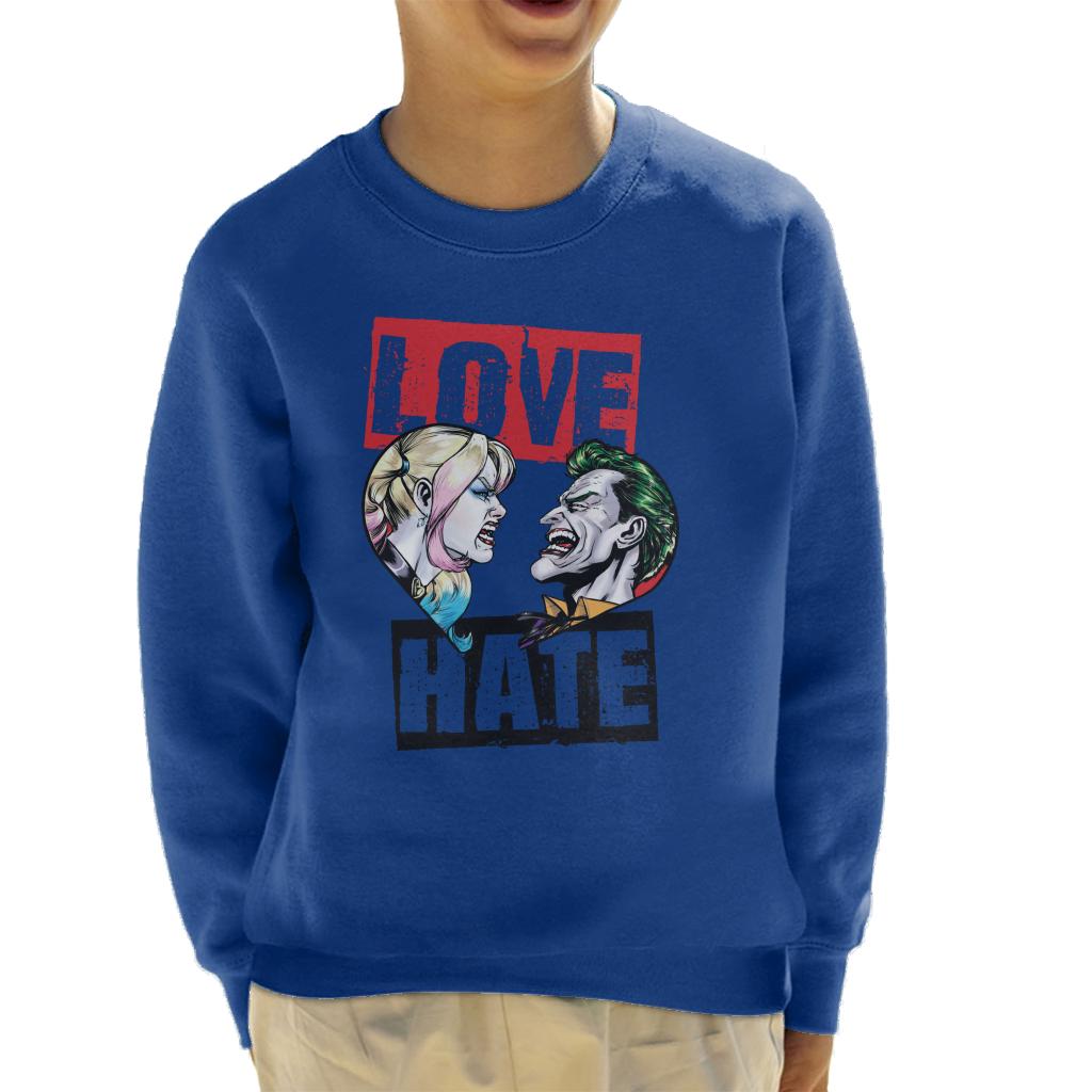 Batman Harley Quinn Vs The Joker Love Hate Kid's Sweatshirt-ALL + EVERY