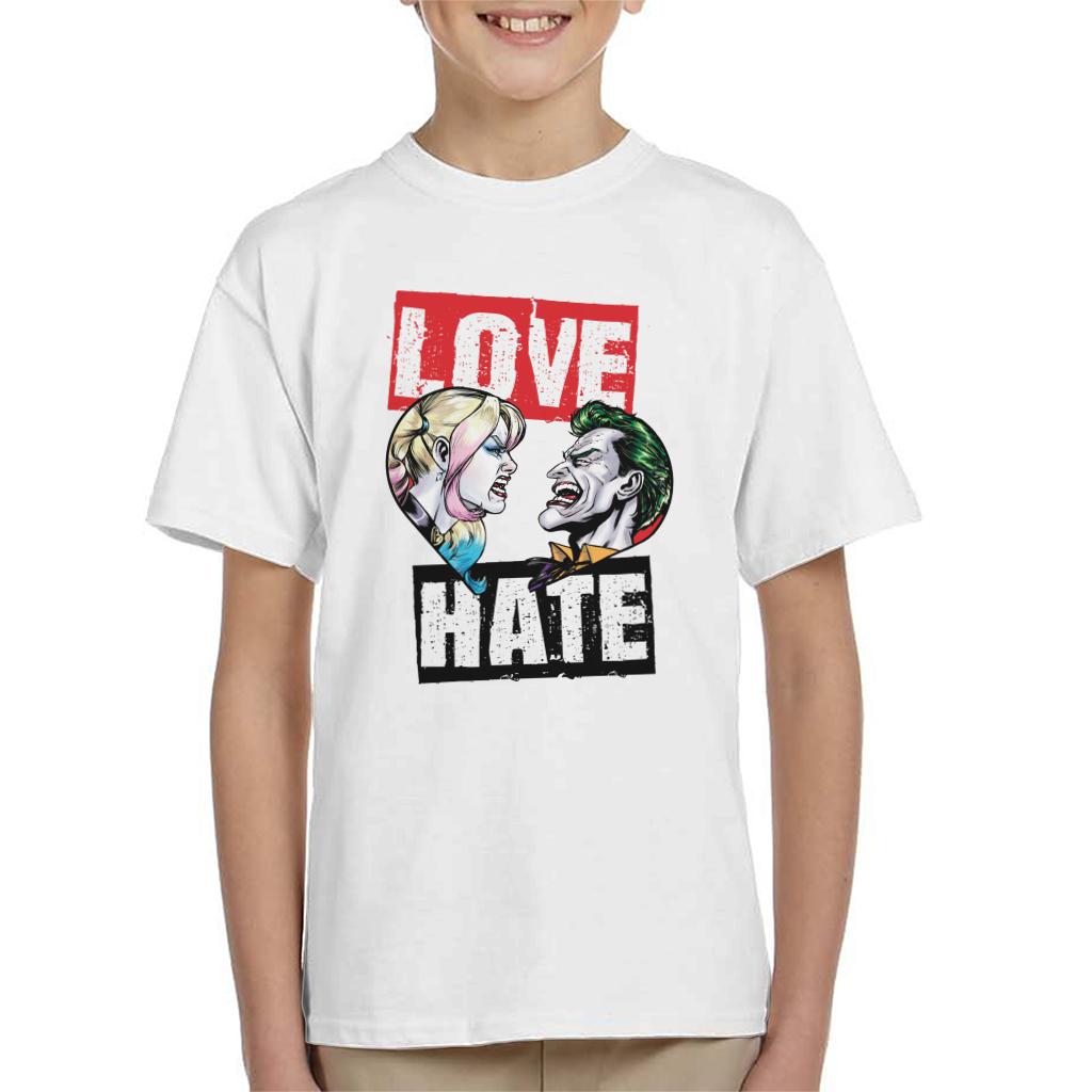 Batman Harley Quinn Vs The Joker Love Hate Kid's T-Shirt-ALL + EVERY