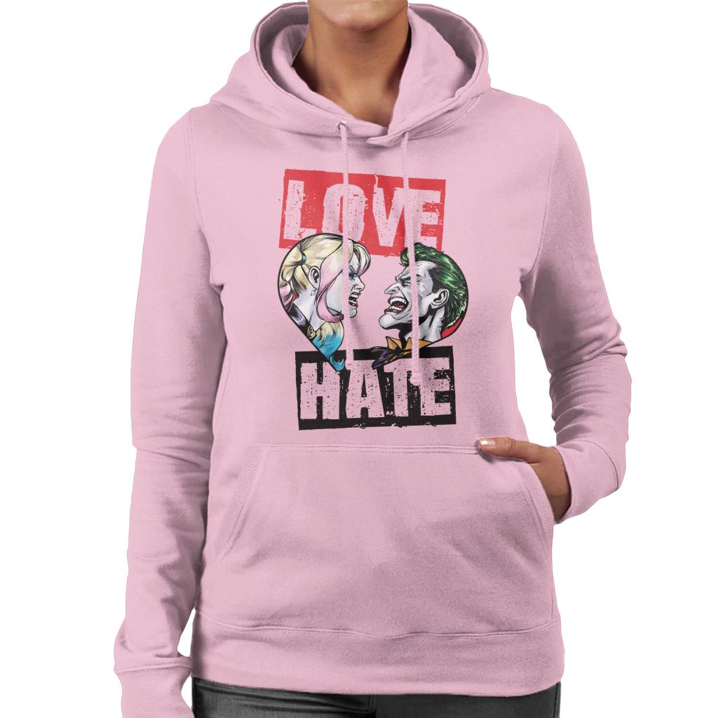 Batman Harley Quinn Vs The Joker Love Hate Women's Hooded Sweatshirt-ALL + EVERY