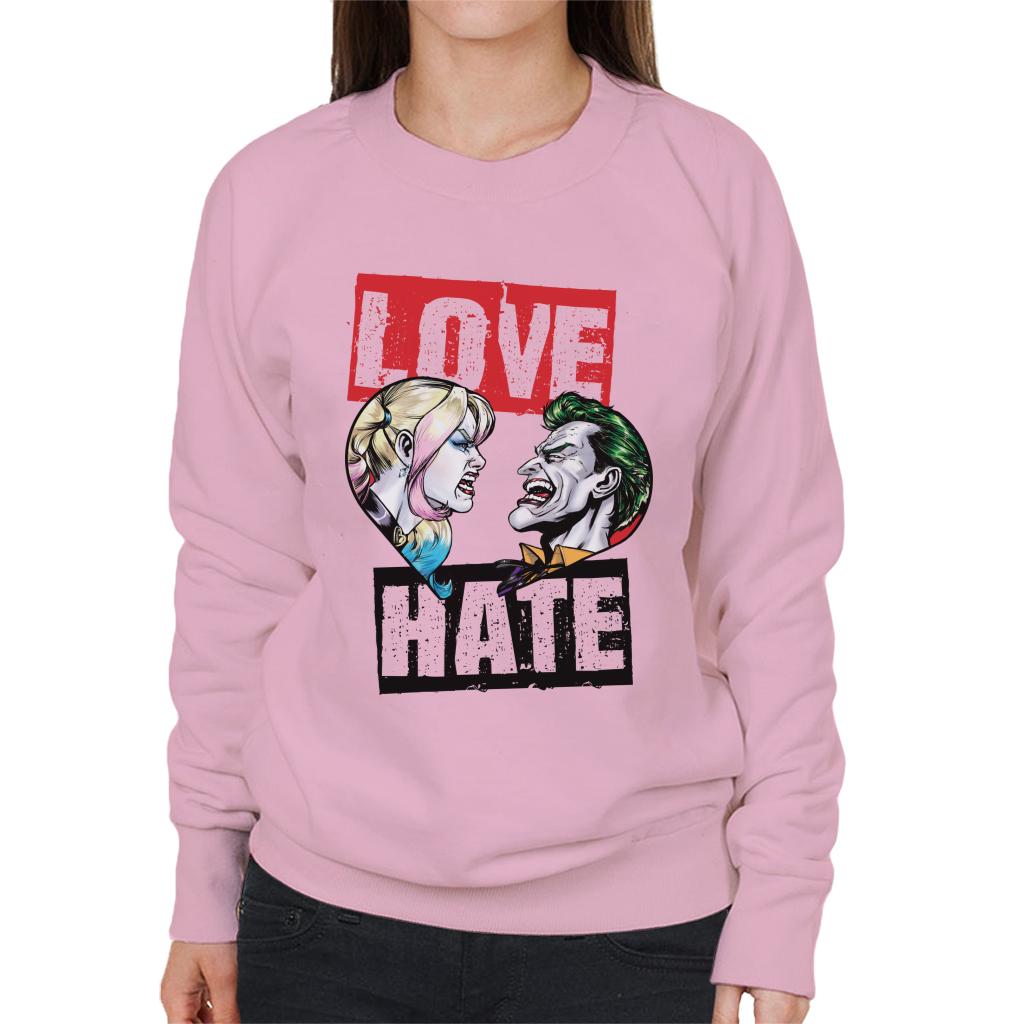 Batman Harley Quinn Vs The Joker Love Hate Women's Sweatshirt-ALL + EVERY