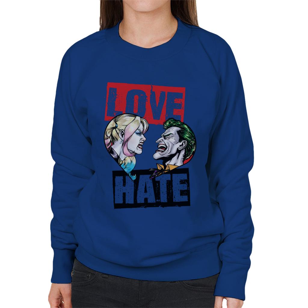 Batman Harley Quinn Vs The Joker Love Hate Women's Sweatshirt-ALL + EVERY