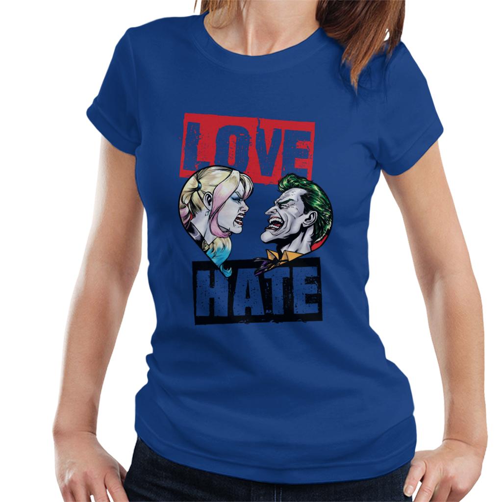 Batman Harley Quinn Vs The Joker Love Hate Women's T-Shirt-ALL + EVERY