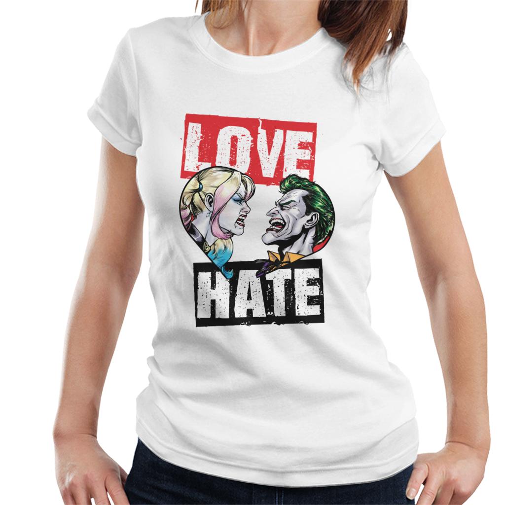 Batman Harley Quinn Vs The Joker Love Hate Women's T-Shirt-ALL + EVERY