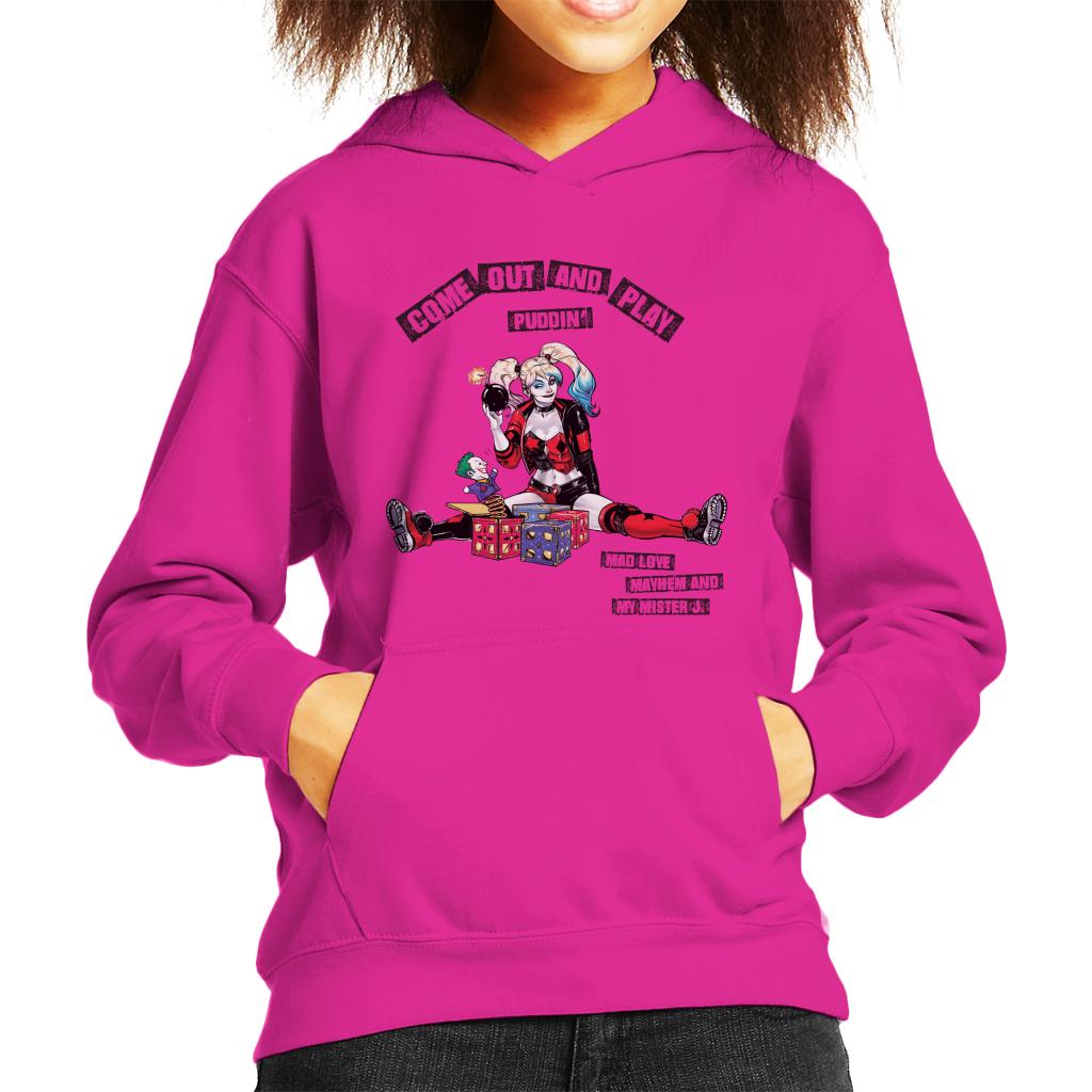 Batman Harley Quinn Come Out And Play Kid's Hooded Sweatshirt-ALL + EVERY