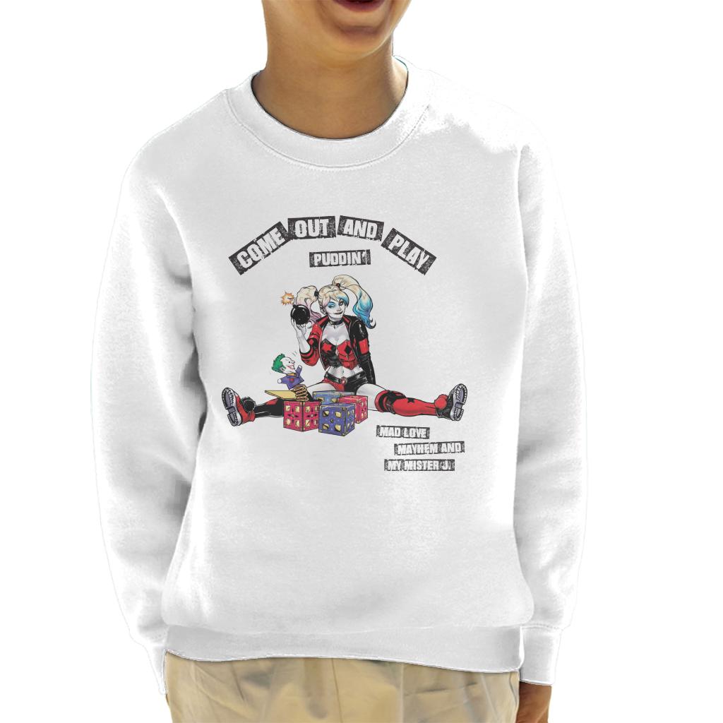 Batman Harley Quinn Come Out And Play Kid's Sweatshirt-ALL + EVERY