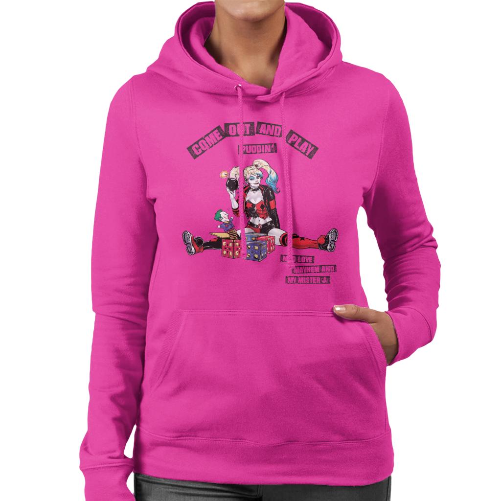 Batman Harley Quinn Come Out And Play Women's Hooded Sweatshirt-ALL + EVERY