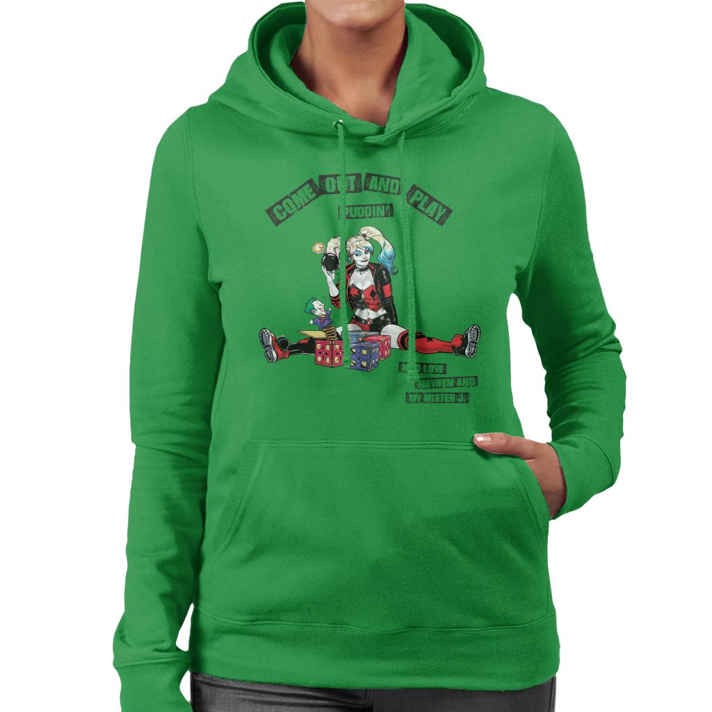 Batman Harley Quinn Come Out And Play Women's Hooded Sweatshirt-ALL + EVERY