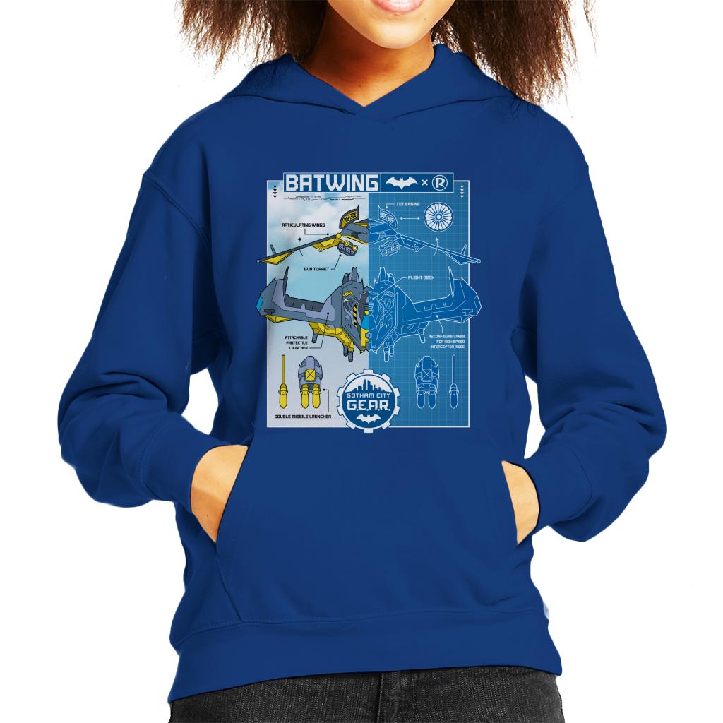 Batman Batwing Blueprint Kid's Hooded Sweatshirt-ALL + EVERY