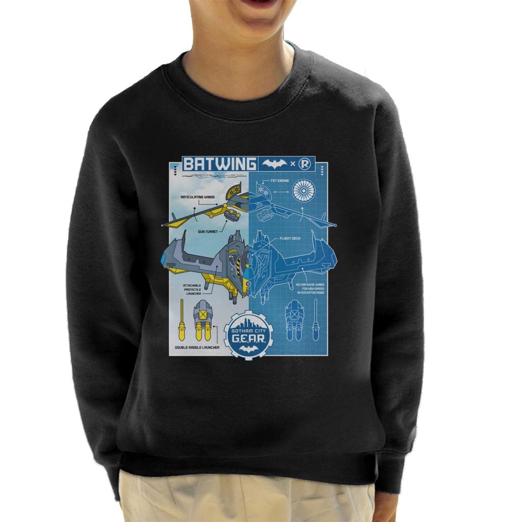 Batman Batwing Blueprint Kid's Sweatshirt-ALL + EVERY