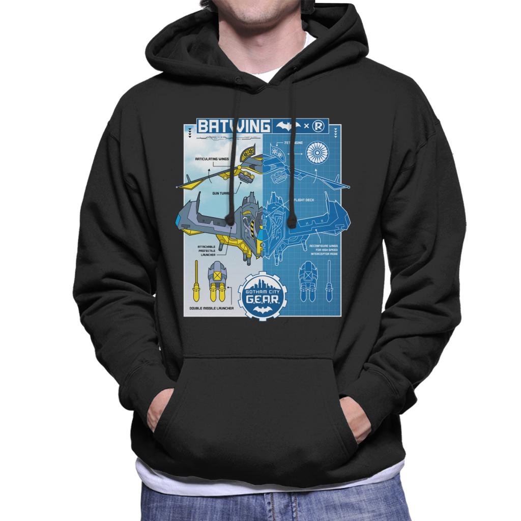 Batman Batwing Blueprint Men's Hooded Sweatshirt-ALL + EVERY