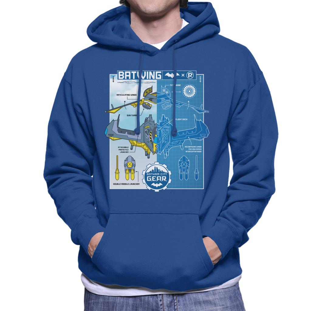 Batman Batwing Blueprint Men's Hooded Sweatshirt-ALL + EVERY