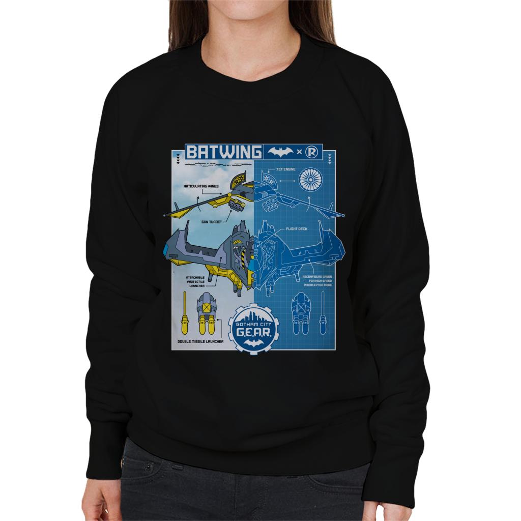 Batman Batwing Blueprint Women's Sweatshirt-ALL + EVERY