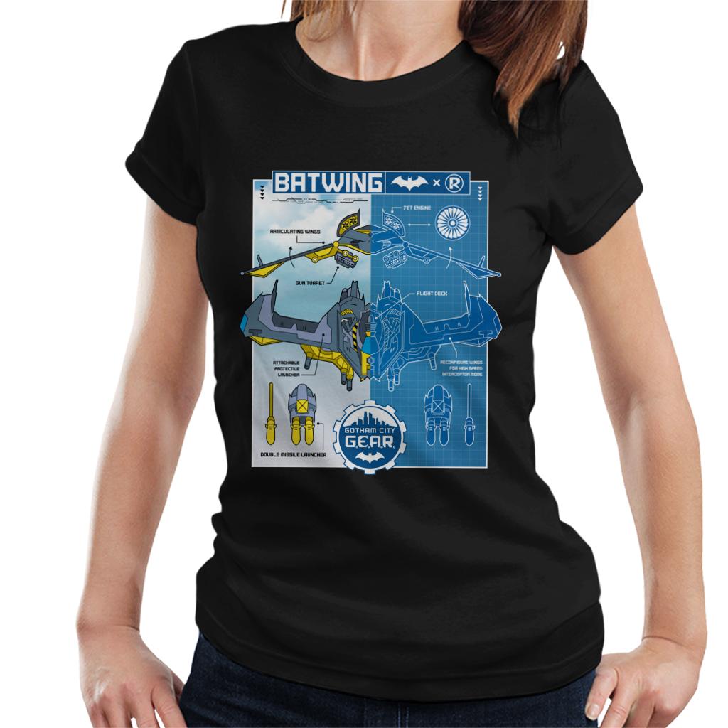 Batman Batwing Blueprint Women's T-Shirt-ALL + EVERY