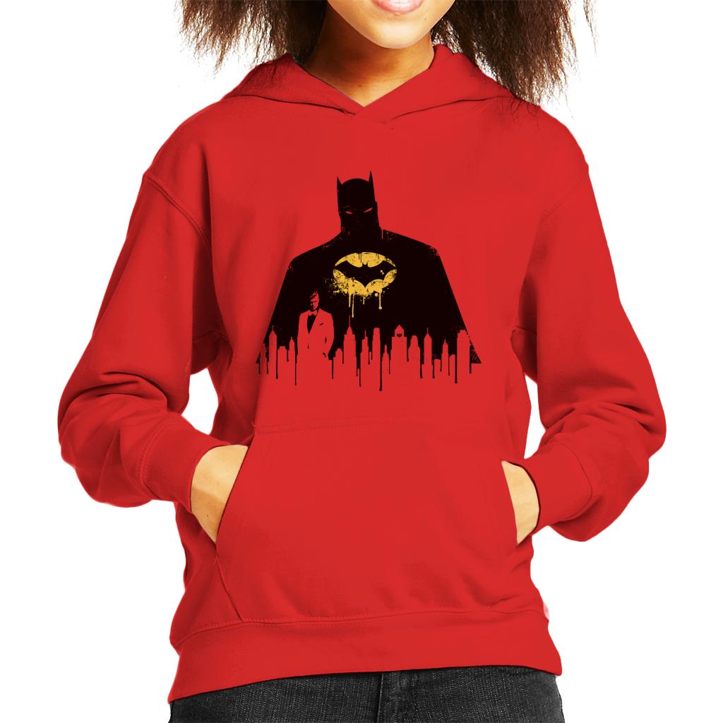 Batman Gotham City Skyscraper Silhouette Kid's Hooded Sweatshirt-ALL + EVERY