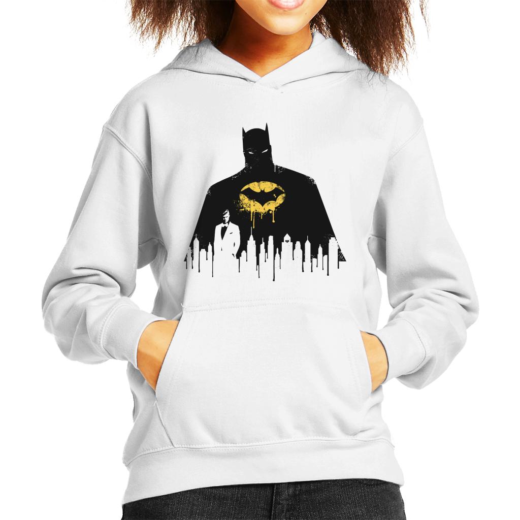 Batman Gotham City Skyscraper Silhouette Kid's Hooded Sweatshirt-ALL + EVERY