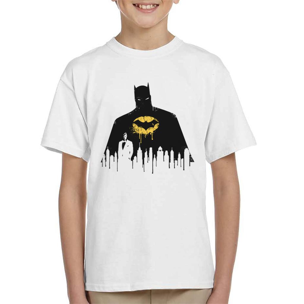 Batman Gotham City Skyscraper Silhouette Kid's T-Shirt-ALL + EVERY