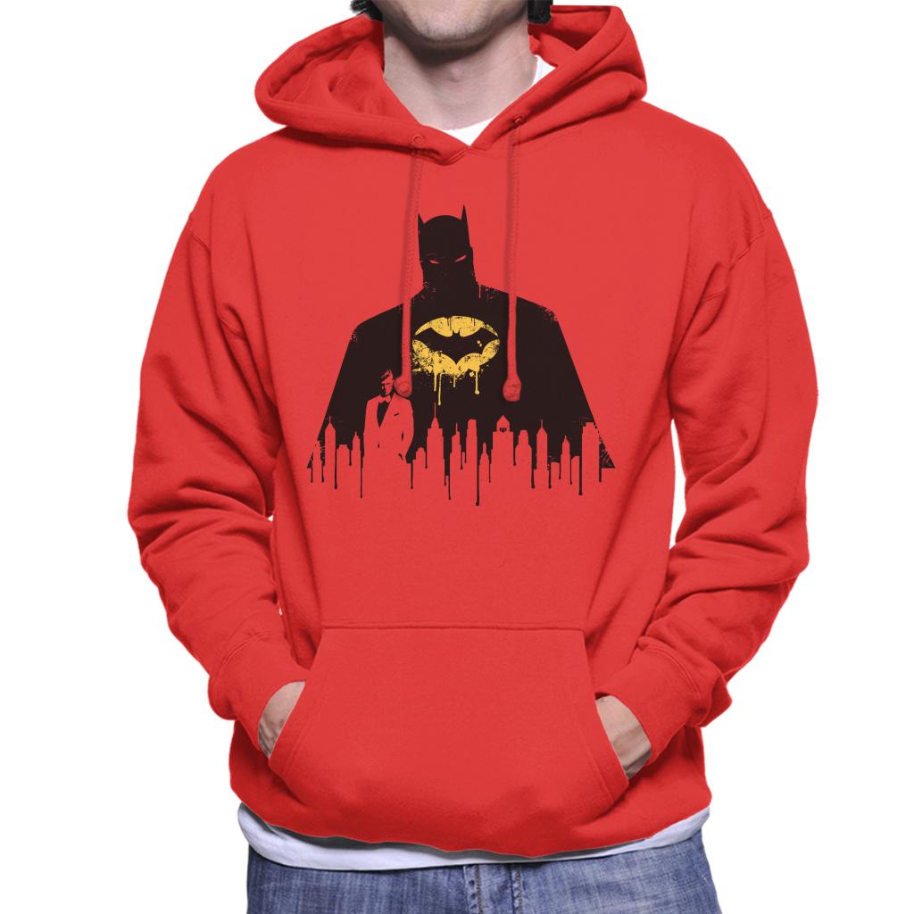 Batman Gotham City Skyscraper Silhouette Men's Hooded Sweatshirt-ALL + EVERY