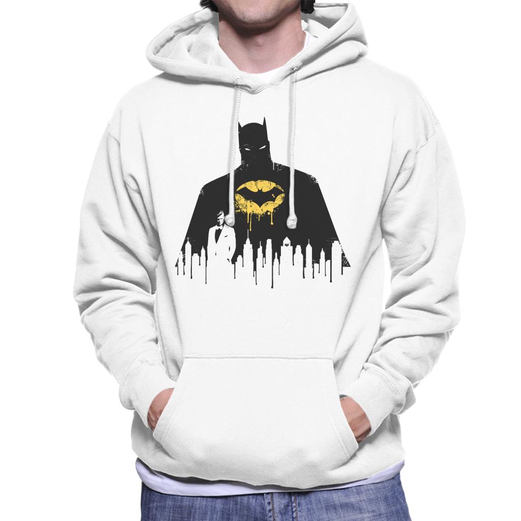 Batman Gotham City Skyscraper Silhouette Men's Hooded Sweatshirt-ALL + EVERY