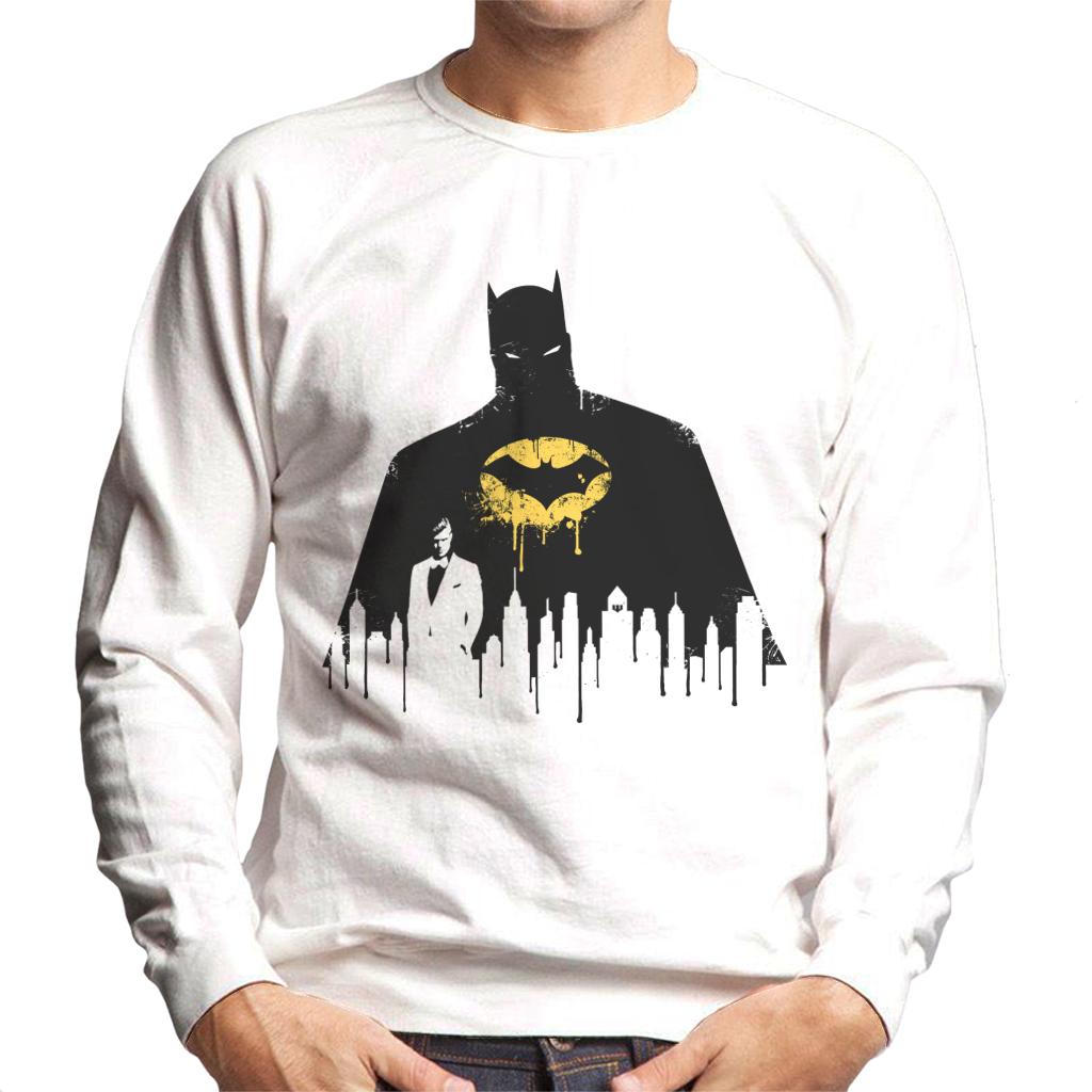 Batman Gotham City Skyscraper Silhouette Men's Sweatshirt-ALL + EVERY