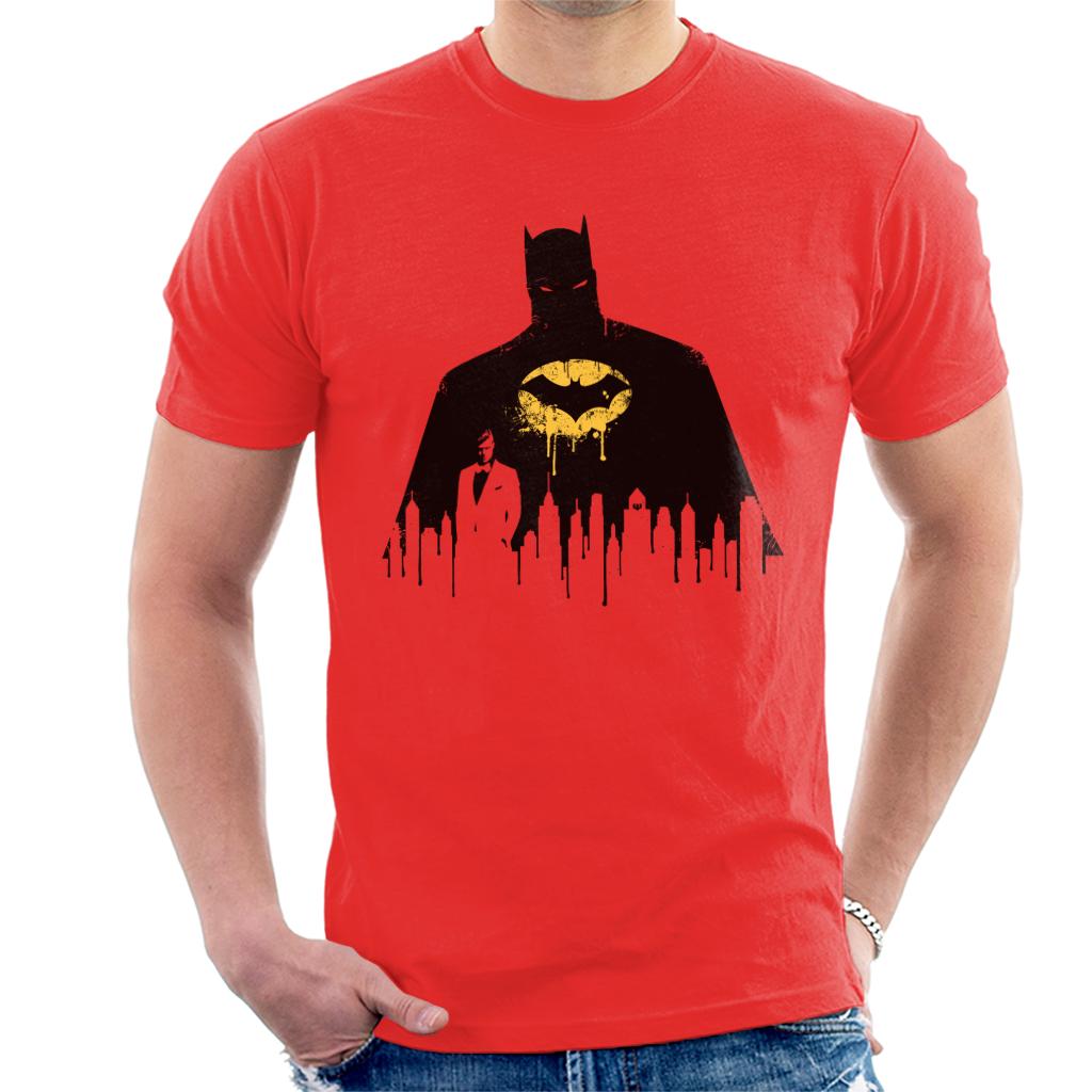 Batman Gotham City Skyscraper Silhouette Men's T-Shirt-ALL + EVERY