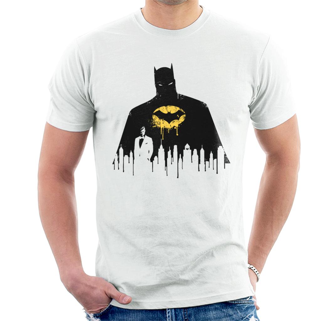 Batman Gotham City Skyscraper Silhouette Men's T-Shirt-ALL + EVERY