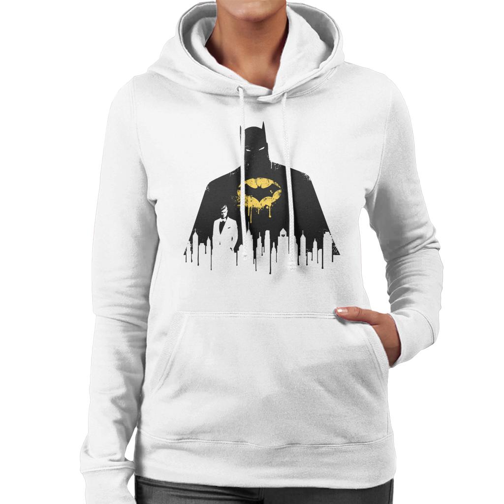 Batman Gotham City Skyscraper Silhouette Women's Hooded Sweatshirt-ALL + EVERY