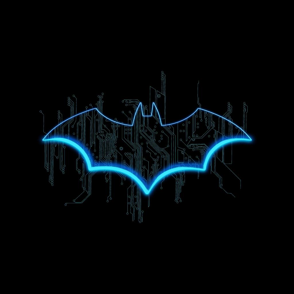 Batman Neon Blue Bat Symbol Men's T-Shirt-ALL + EVERY