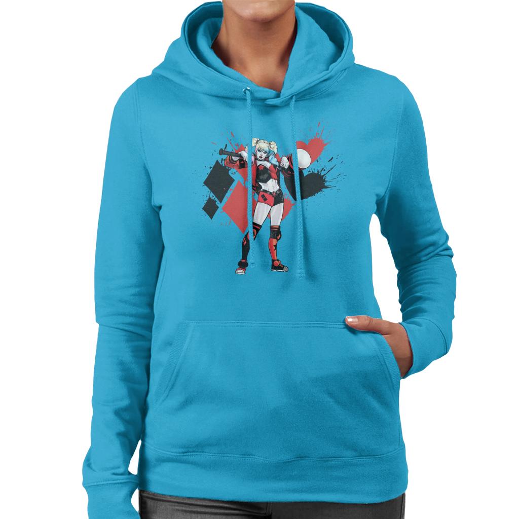 Batman Harley Quinn Splatter Women's Hooded Sweatshirt-ALL + EVERY
