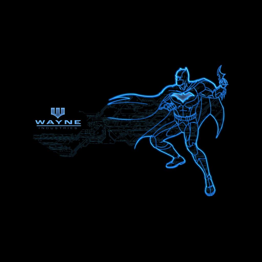 Batman Neon Blue Outline Women's T-Shirt-ALL + EVERY