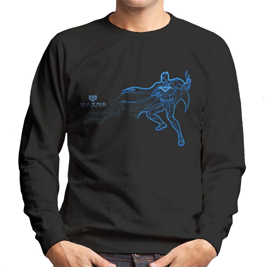 Batman Neon Blue Outline Men's Sweatshirt-ALL + EVERY