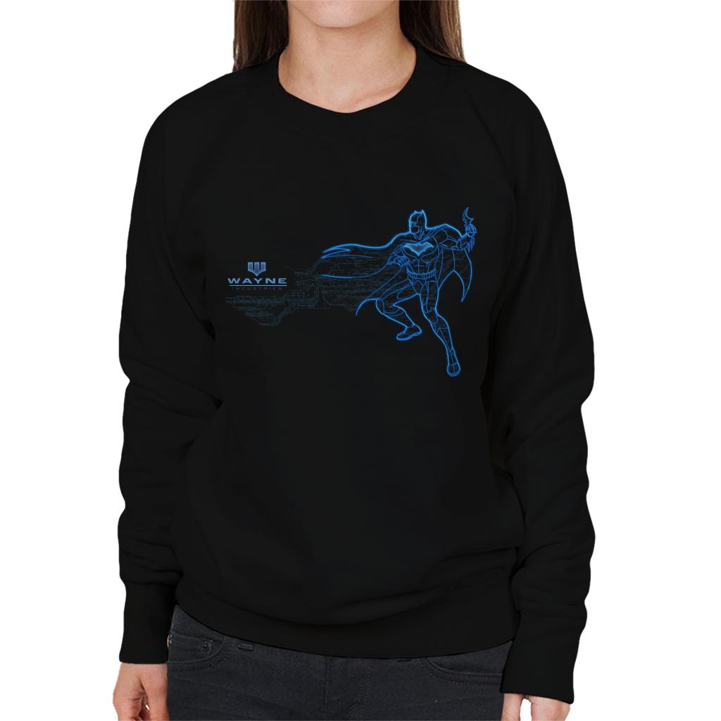 Batman Neon Blue Outline Women's Sweatshirt-ALL + EVERY