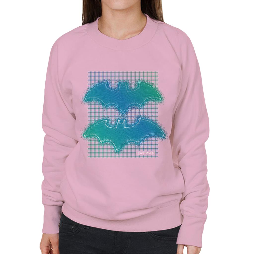 Batman Bat Symbol Neon Blue Gradient Women's Sweatshirt-ALL + EVERY