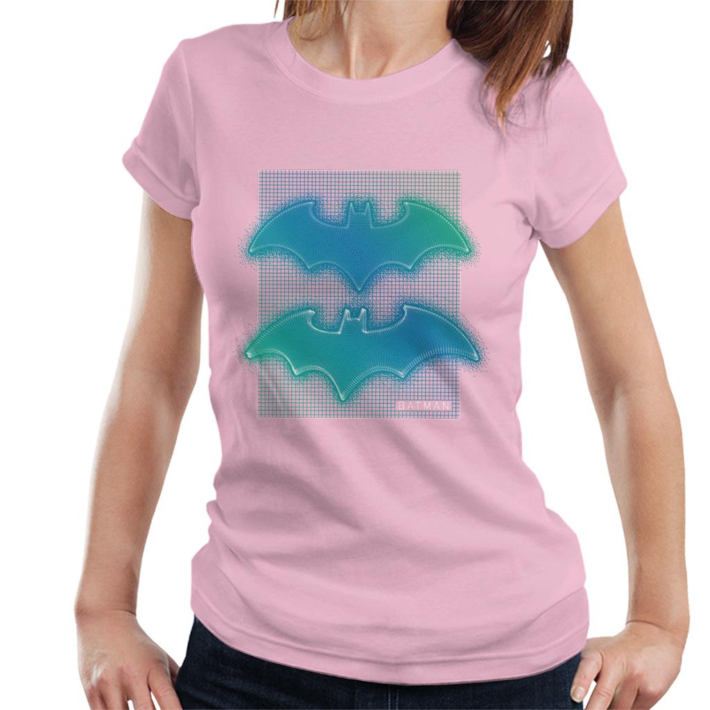 Batman Bat Symbol Neon Blue Gradient Women's T-Shirt-ALL + EVERY