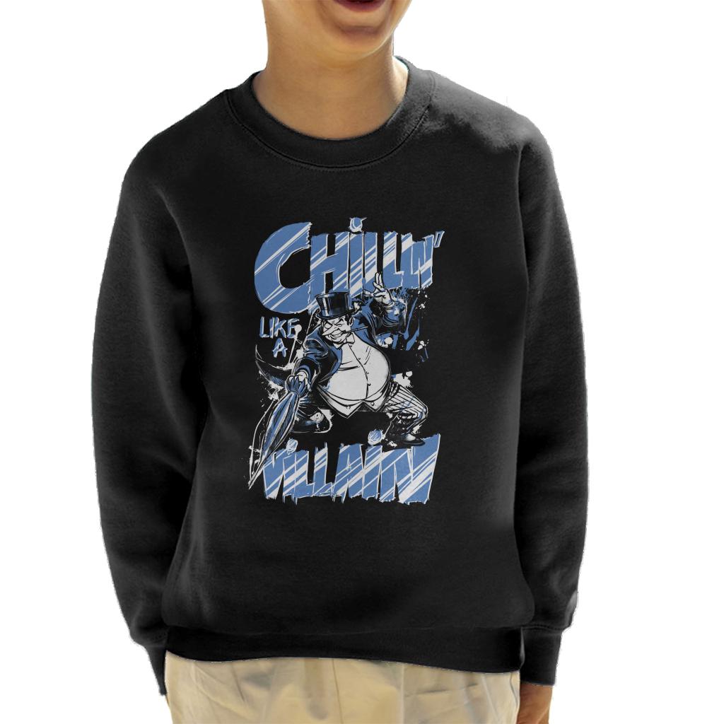 Batman The Penguin Chillin Like A Villain Kid's Sweatshirt-ALL + EVERY