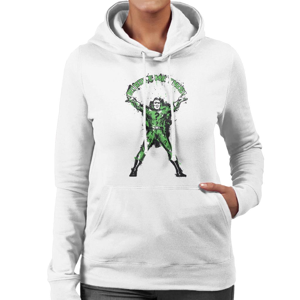 Batman The Riddler Riddle Me This Women's Hooded Sweatshirt-ALL + EVERY