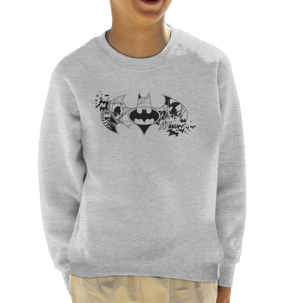 Batman Bat Symbol Montage Kid's Sweatshirt-ALL + EVERY